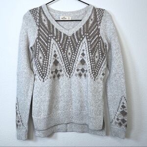 Hollister Knit V-Neck Tan Sweater